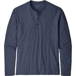Patagonia Blue Organic Cotton Lightweight Henley Shirt Medium